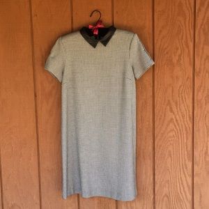 Zara houndstooth dress with Peter Pan detail